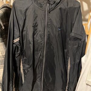 Nike Black Windbreaker Jacket with Navy Swoosh